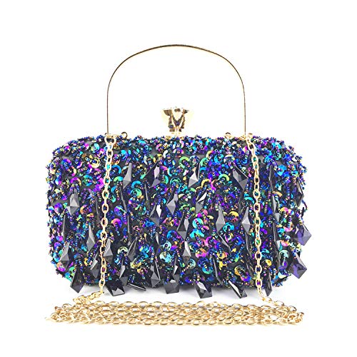 EVEOUT Embrague Deslumbrante con Brillo Deslumbrante de la Dama, Bolso de Noche con Incrustaciones de Cristales de Novias Nobles Para la Fiesta de Bodas