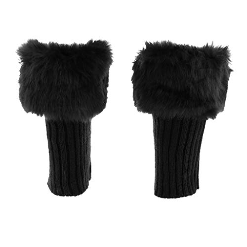 F Fityle Botas de Punto Mullidas Manguitos Adorno Puño Calentador Diseño Lindo Llamativo - Negro, Única