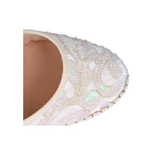 FABIOLAS HANDCRAFTED IN SPAIN BY CALZADOS ZEL´S Alpargata Ceremonia Amatista Cintas Blanco - Blanco, 39, CUÑA PLATAFORMA