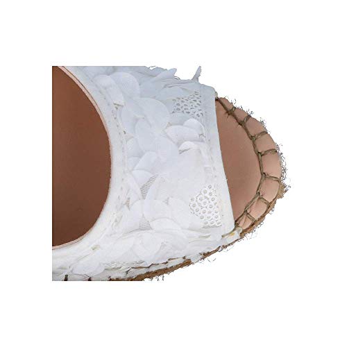 FABIOLAS HANDCRAFTED IN SPAIN BY CALZADOS ZEL´S Alpargata Ceremonia Flores Blanco - Blanco, 39, CUÑA