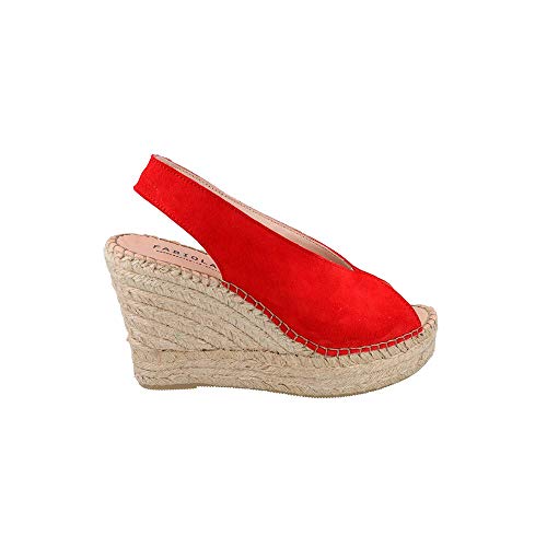 FABIOLAS HANDCRAFTED IN SPAIN BY CALZADOS ZEL´S Alpargata cuña plataforma ante - Red, 39, FEEL, CUÑA PLATAFORMA