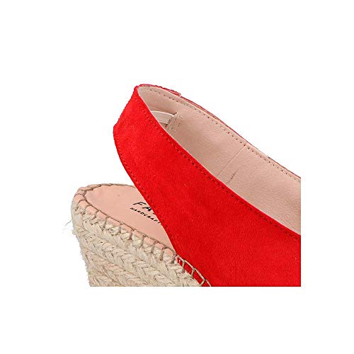 FABIOLAS HANDCRAFTED IN SPAIN BY CALZADOS ZEL´S Alpargata cuña plataforma ante - Red, 39, FEEL, CUÑA PLATAFORMA