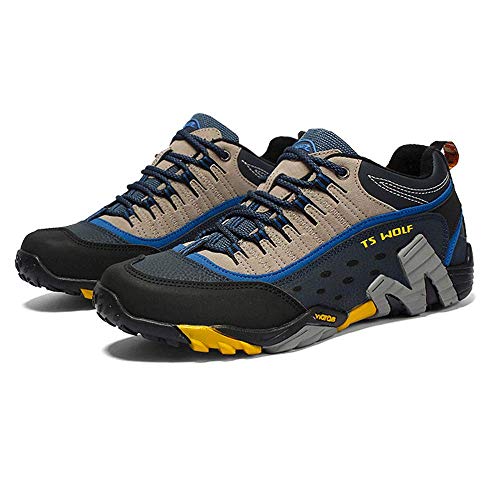 FACAI Otoño Invierno Hombres Zapatos De Senderismo Marca Deportes Al Aire Libre para Hombres Trekking Botas De Montaña Zapatos Deportivos De Escalada Impermeables,Yellow-42