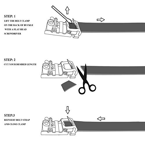 Falari Leather Dress Belt Ratchet Belt Holeless Automatic Buckle Adjustable Size 8001