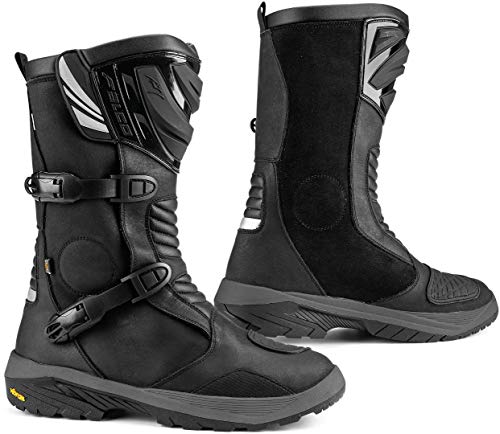 Falco Motorrad Stiefel Mixto 3 ADV Schuhe Knöchelschutz Wasserdicht Atmungsaktiv Protektoren, 50304131, Farbe Schwarz, Größe 44