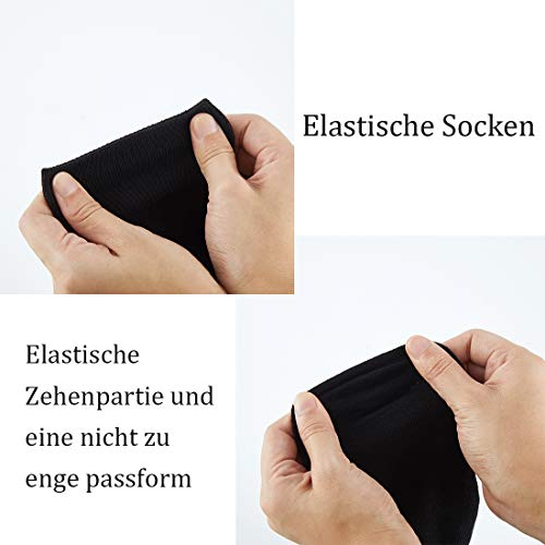 Falechay Calcetines Ejecutivos Hombres Mujer Negros 12 Pares Transpirables Algodón 39-42