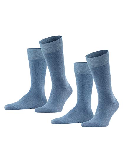 Falke Happy Chaussettes Lot 2 Paires Calcetines, Azul (Light Denim 6660), 43/46 (Talla del fabricante: 43-46) (Pack de 2) para Hombre