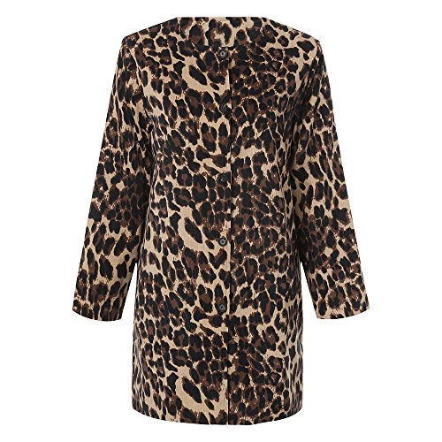 FAMILIZO Abrigos Mujer Leopardo Sexy Invierno Cálido Nuevo Viento Abrigo Cardigan Leopardo De Impresión Larga Capa Chaquetas Mujer Capa Anorak