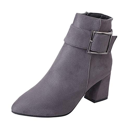 FAMILIZO Botas De Ante De Tacon Alto De Mujer De Moda Correa De La Hebilla De Los Zapatos Ocasionales Martin Botas Otoño Botas Mujer Invierno