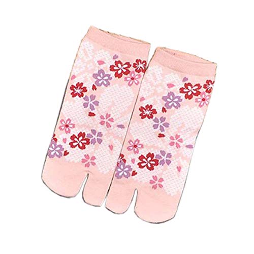 Fancy Pumpkin Calcetines de estilo japonés con sandalias con punta dividida Tabi Ninja Geta Calcetines de geisha para mujer, S-16