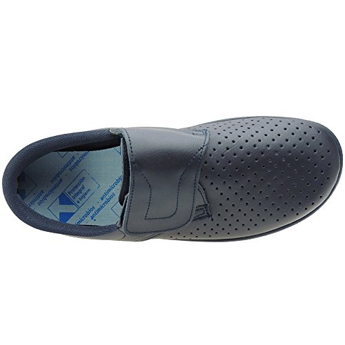FARMA PERCLA 18793 Calzado Sanitario de Piel con Cierre de Velcro para Mujer Marino Talla 40