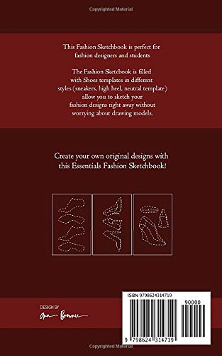 Fashion Templates Sketchbook WOMEN'S FOOTWEAR: 5x8 150 pg Dotted  high heels shoes sneakers croquis for fashion design illustration