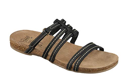 Feliz Caminar - Sandalia Piel Antideslizantes y Cómodas para Hombre y Mujer | Frescas para Vestir en Epocas de Calor Verano Primavera | Modelo Sana 7300 | Talla 41 | Color Negro