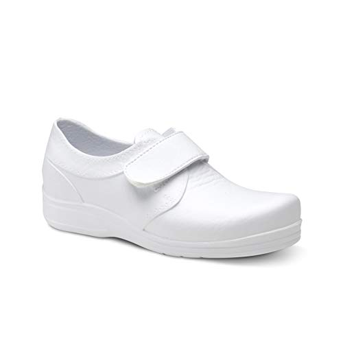 Feliz Caminar - Zapato Sanitario Flotantes Velcro Blanco, 42