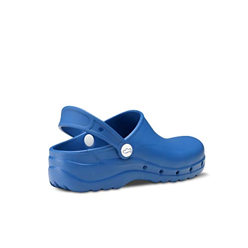 Feliz Caminar - Zuecos Sanitarios Flotantes, Azul Eléctrico, 37 EU