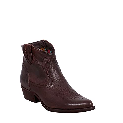 Felmini - Zapatos para Mujer - Enamorarse com West B504 - Botines Cowboy & Biker - Cuero Genuino - Marrón Oscuro - 37 EU Size