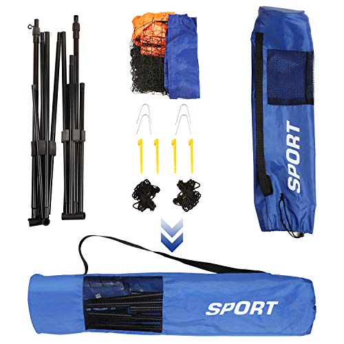 Femor Red de Tenis Bádminton Portátil Desplegable Ajustable, Red para Voleibol para el Interior o al Aire Libre, con Soporte y Bolsa, Altura Ajustable 107/120/155 cm, Fácil Instalación