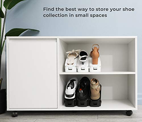 Femor Set de 20pcs Organizadores de Zapatos, Soporte de Calzado de Altura Ajustable, Zapatero Simple, Adecuada para Mujeres y Hombres, Ahorra Espacio (Negro)