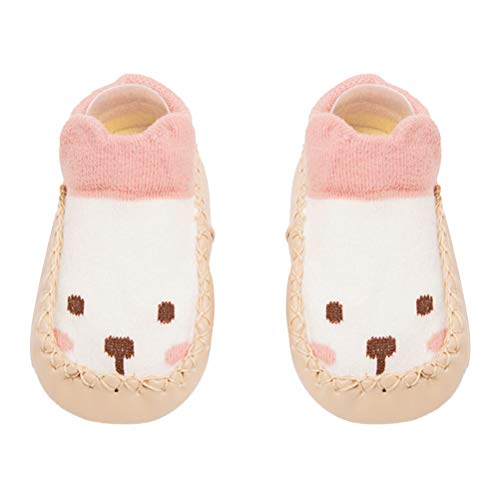 FENICAL Bebé Calzado Calzado Calcetines Recién Nacido Calcetines de Dibujos Animados Calcetines de Piso Suela de Cuero Antideslizante Toalla Gruesa Calcetines de Regalo para Niños 11 cm