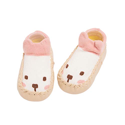 FENICAL Bebé Calzado Calzado Calcetines Recién Nacido Calcetines de Dibujos Animados Calcetines de Piso Suela de Cuero Antideslizante Toalla Gruesa Calcetines de Regalo para Niños 11 cm