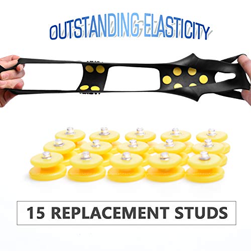 Fesoar Crampones,Racos de Hielo Tracción Antideslizante Más de Zapatos/para 15 Tacos Nieve Hielo Grips Crampones Tacos Picos(Negro, M)