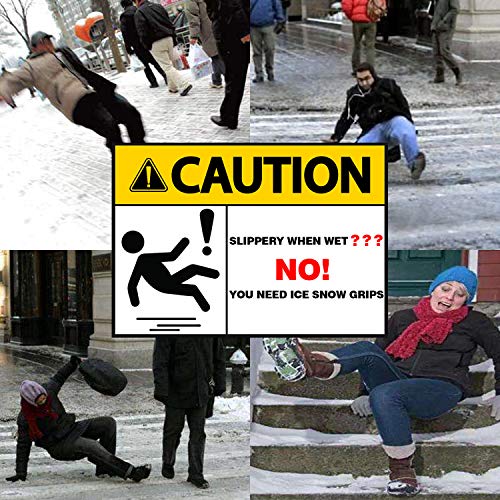 Fesoar Crampones,Racos de Hielo Tracción Antideslizante Más de Zapatos/para 15 Tacos Nieve Hielo Grips Crampones Tacos Picos(Negro, M)