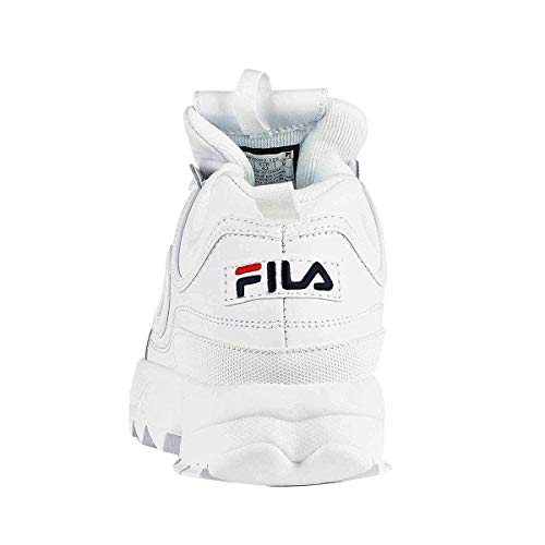 Fila Disruptor II - Zapatillas deportivas para mujer, Blanco (Blanco/azul marino/rojo), 39.5 EU