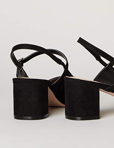 FIND Block Heel Mary-Jane Zapatos de Tacón, Negro (Black), 36 EU