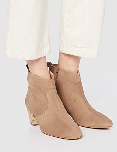 find. Botín de Ante con Tacón Western Mujer, Beige (Taupe Taupe), 37 EU