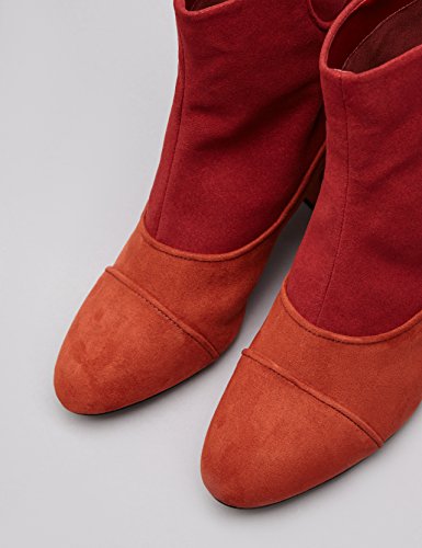 find. Botines Años 60 Efecto Ante con Cremallera Mujer, Multicolor (Rust/red), 41 EU