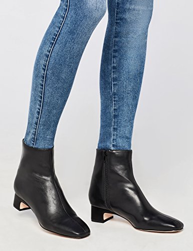find. Botines con Puntera y Tacón Bajo Mujer, Negro (Black Black), 38 EU