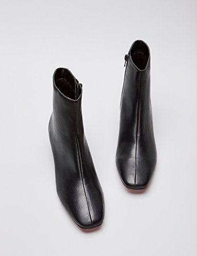 find. Botines con Puntera y Tacón Bajo Mujer, Negro (Black Black), 38 EU