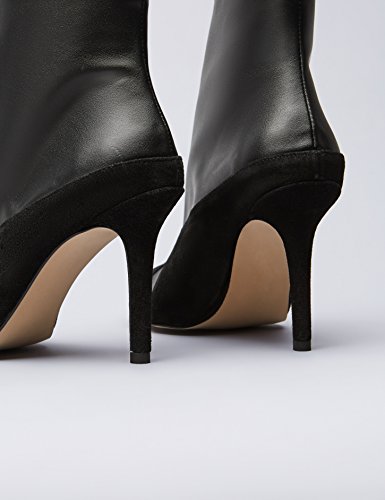 find. Botines con Puntera y Talón de Ante para Mujer, Negro (Black), 39 EU