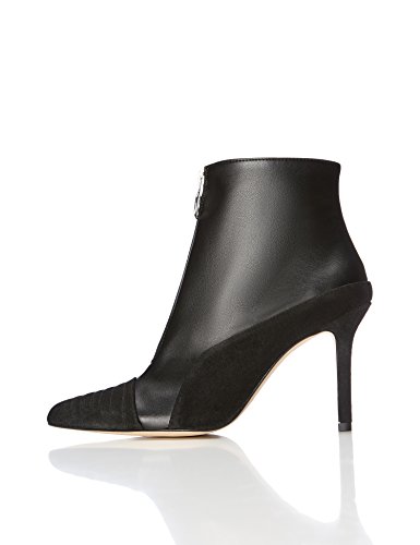 find. Botines con Puntera y Talón de Ante para Mujer, Negro (Black), 39 EU