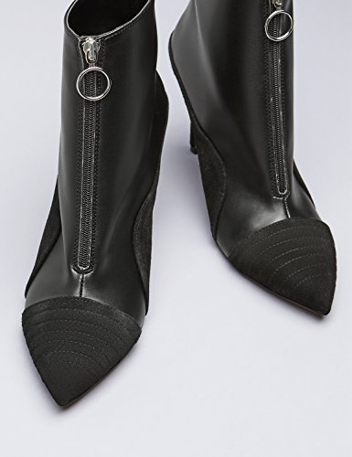find. Botines con Puntera y Talón de Ante para Mujer, Negro (Black), 39 EU