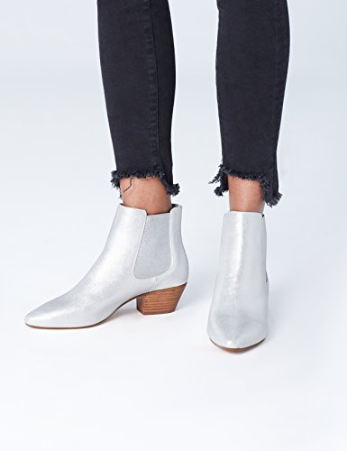 find. Botines Metalizados para Mujer, Plateado (Silver), 39 EU