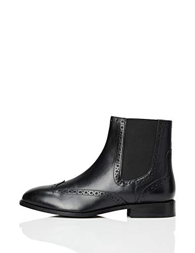 find. Brogue Botines, Negro Black, 38 EU