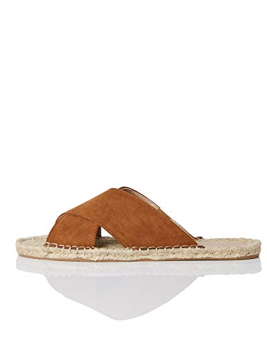 FIND Crossover Flat Espadrille Alpargata, Marrón (Tan), 40 EU