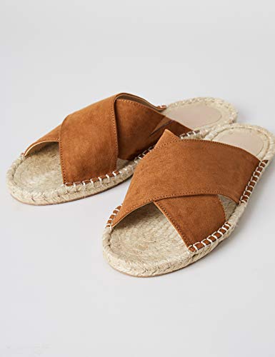 FIND Crossover Flat Espadrille Alpargata, Marrón (Tan), 40 EU