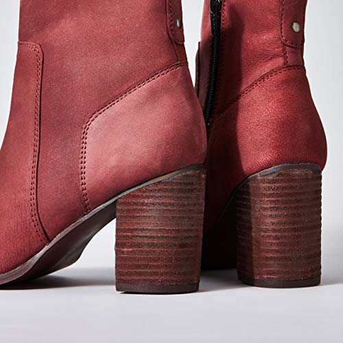 find. Heeled Leather Botines, Marrón Chocolate, 38 EU