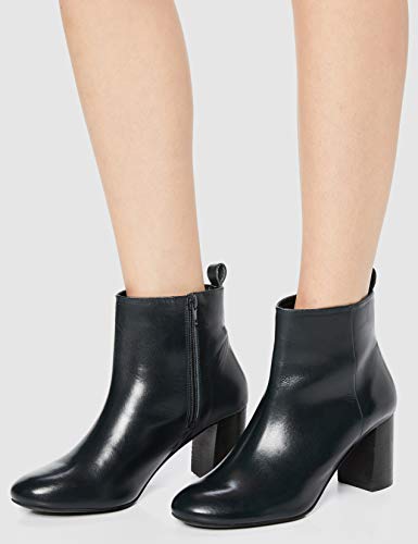 find. High Leather Ankle Botines, Azul Navy, 39 EU