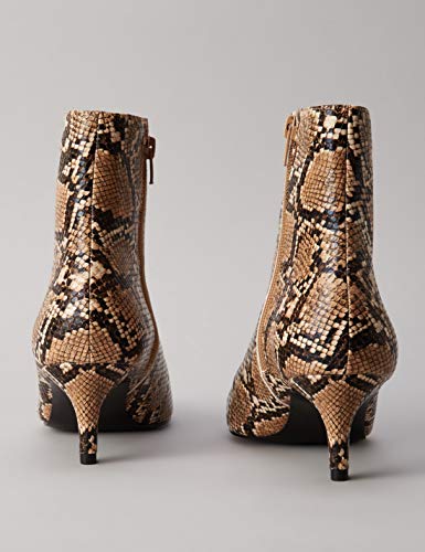 find. Kitten Heel Point Toe Animal Botines, Marrón Natural Snake, 38 EU