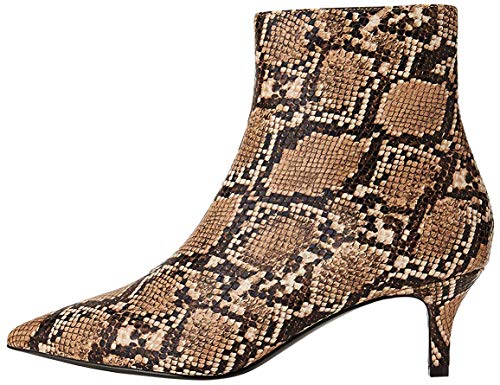 find. Kitten Heel Point Toe Animal Botines, Marrón Natural Snake, 38 EU