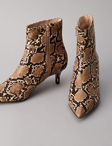find. Kitten Heel Point Toe Animal Botines, Marrón Natural Snake, 39 EU