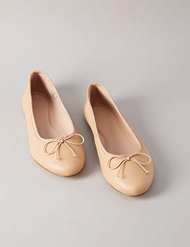 find. Leather Ballet Pump Bailarinas, Beige, 40 EU