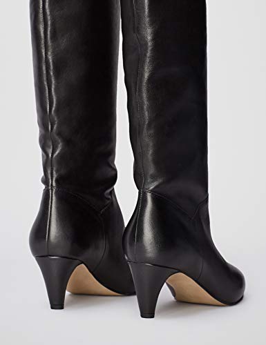 find. Leather Botas Slouch, Negro Black, 38 EU