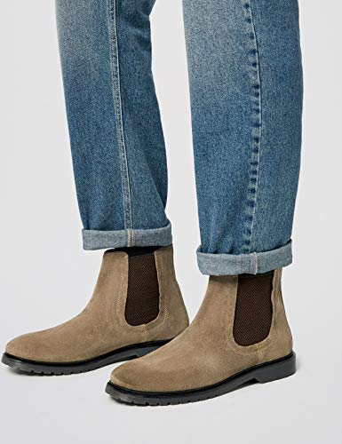 find. Leather Cleated Botas Chelsea, Marrón Brown, 42 EU