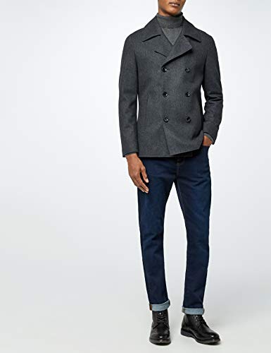 find. Leather Cleated Brogue Botas Estilo Motero, Negro Black, 42 EU