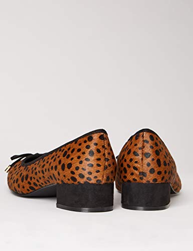 find. Mini Heel Leather Ballet Zapatos de Tacón, Marrón Leopard, 37 EU