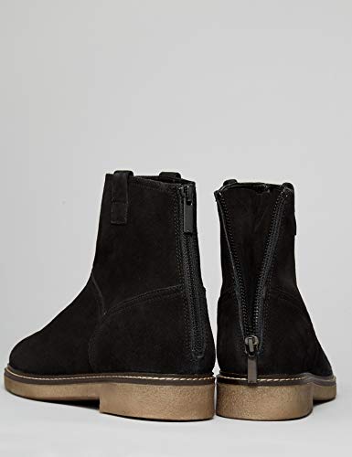 find. Pull on Leather Gumsole Botines, Negro Black, 36 EU